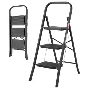 Escalera Acero Negro Peldaño Ancho